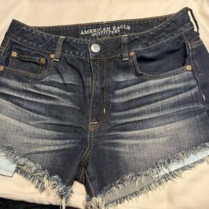 American Eagle high rise distressed festival cut off shorts